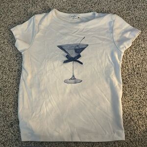 SUBDUED MARTINI BOW TEE SHIRT
